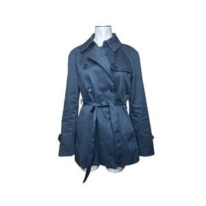 Coach Women’s Blue Pea Coat – Size XS – Classic Style with Signature Lining